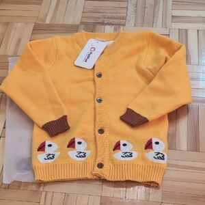 Patpat Kids Cardigan Nwt with Ducks Design Size 3-4